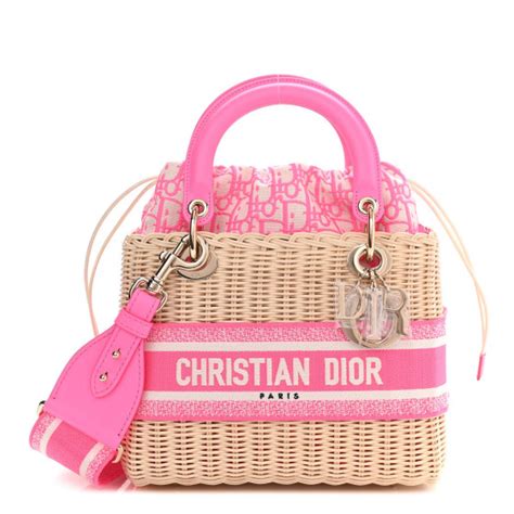 dior wicker bag pink